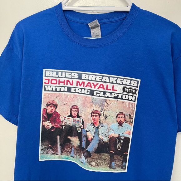 ERIC CLAPTON BLUES BREAKERS JOHN MAYALL RETRO BOOTLEG ROCK MUSIC MERCH TEE LARGE - Picture 2 of 4
